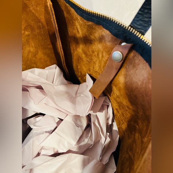 New Portland Leather Goods Cocoa Large Tote with Zipper brown XE - Picture 6 of 7